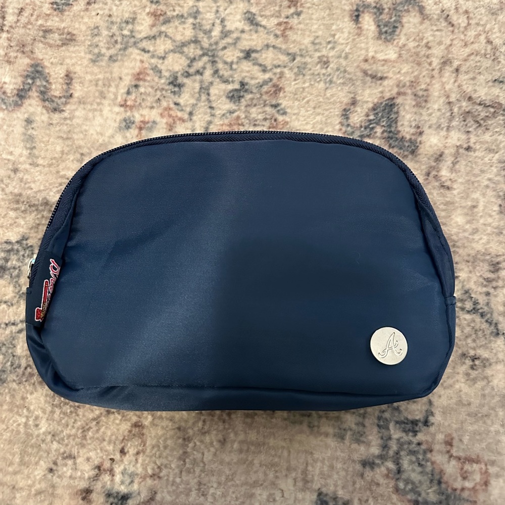 Navy Mini Pouch Bag with Silver Accent